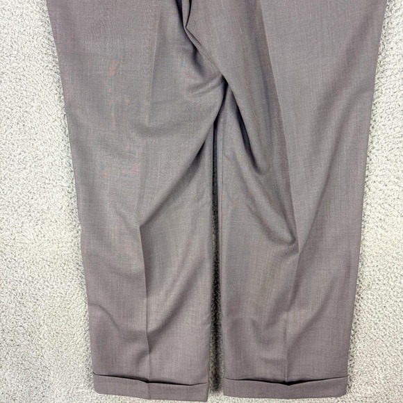 Lauren Ralph Lauren Pants Mens 36x29 Gray Polyester Pleated Cuffed Dress Slacks - Picture 5 of 12